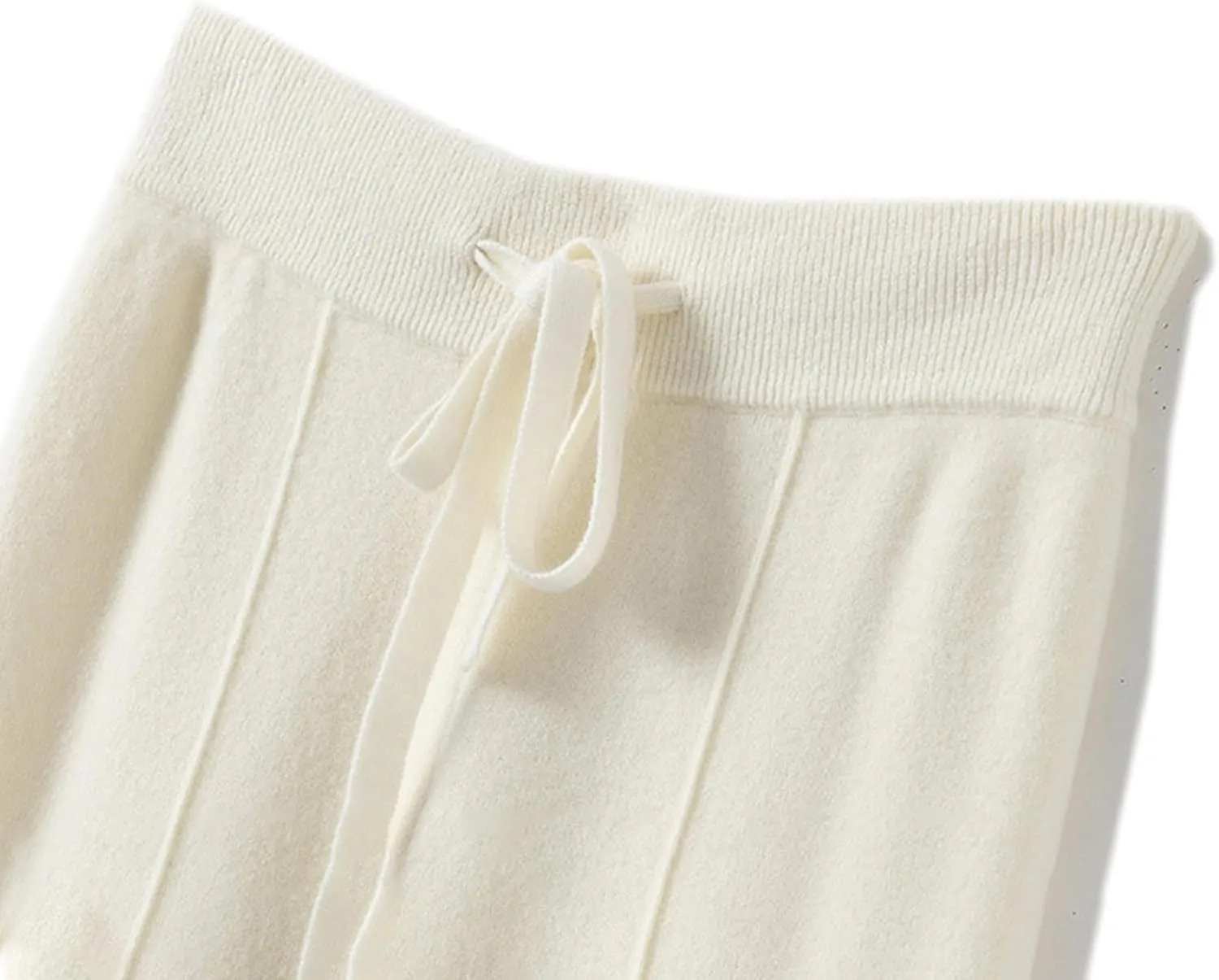 Women's Solid High Waist Knitted Wide Leg Pant Fall Winter Warm Drawstring Elastic Wide Leg Pants