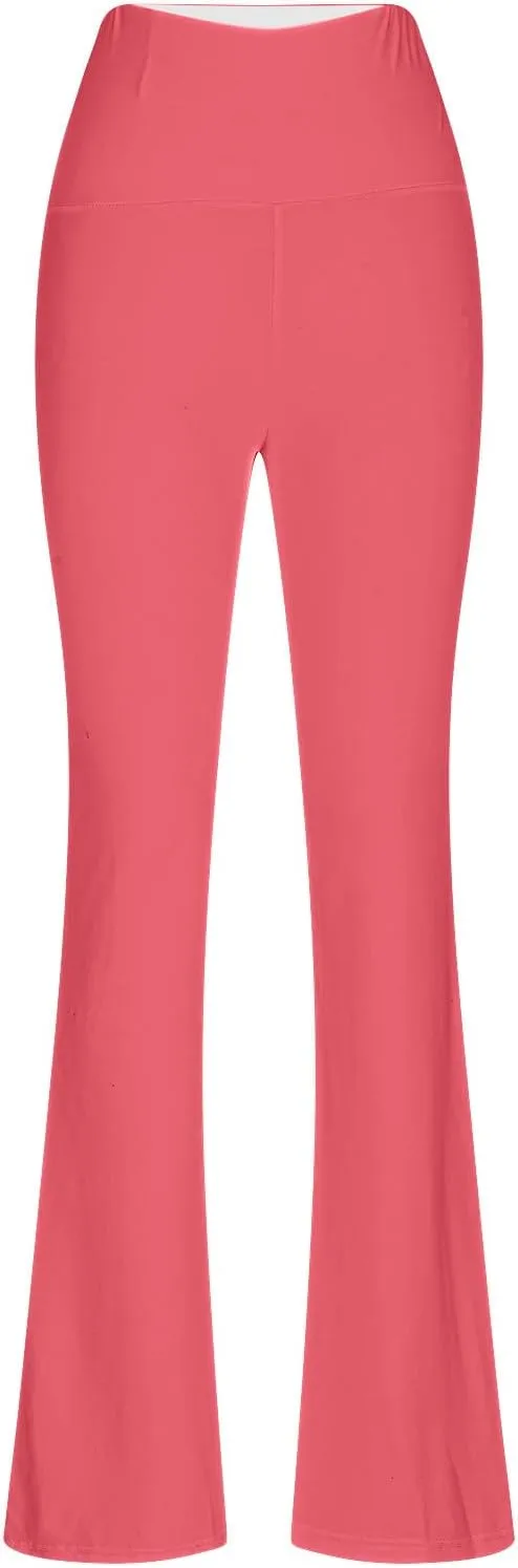 Womens Stretch Yoga Pants Tummy Control Flare Leggings High Waist Lounge Bell Pants Fitting Hip Shaping Tights