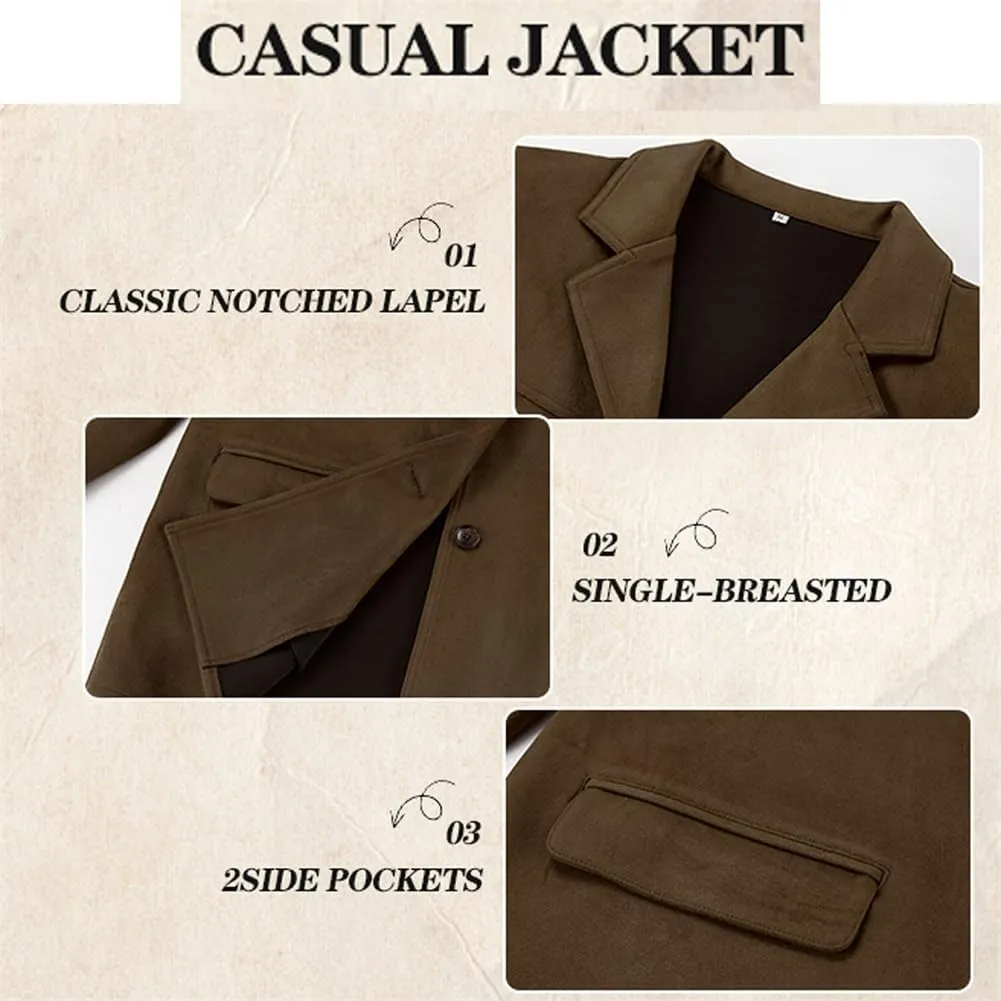 Women's Suede Jacket - Vintage Brown Suede Winter Jacket Old Money Aesthetic Faux Leather Suede Coat Women Y2k Outerwear