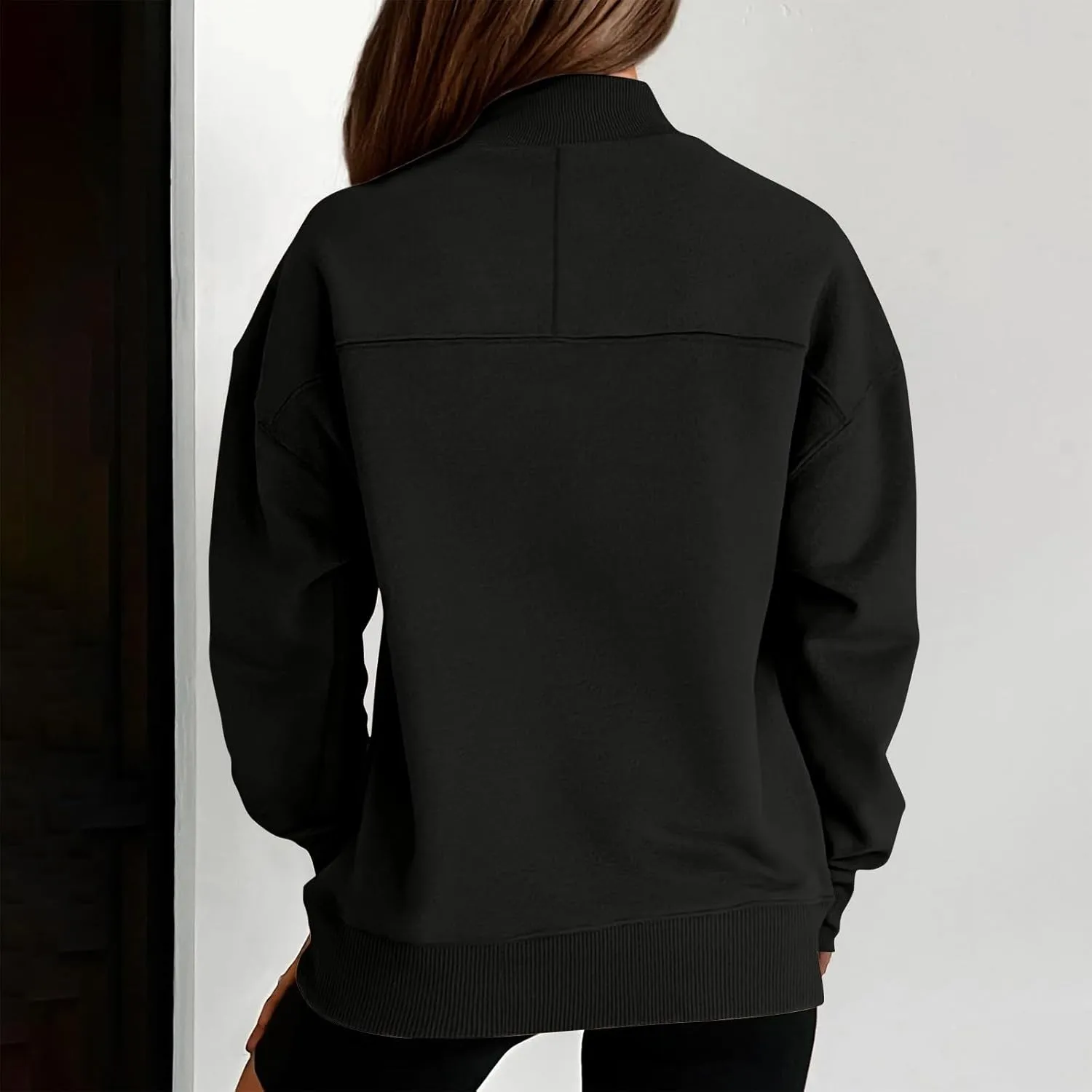 Womens Tops Casual Long Sleeve Sweatshirt Turtleneck Lightweight Coats Daily Fashion Fall Pullover Top with Pockets