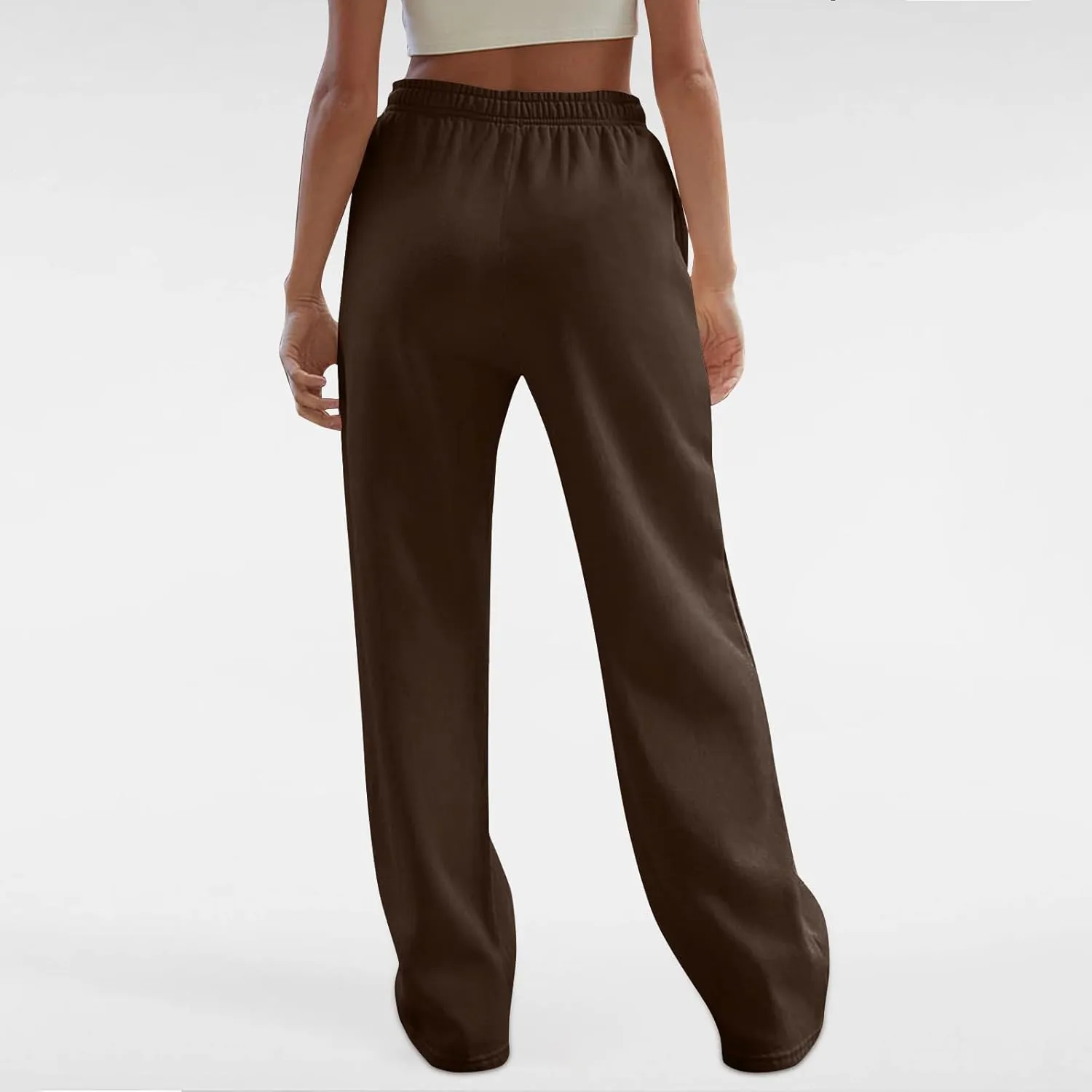 Women's Wide Leg Sweatpants Baggy Loose Sweat Pants Trendy Drawstring High Waisted Joggers Casual Trousers Pants