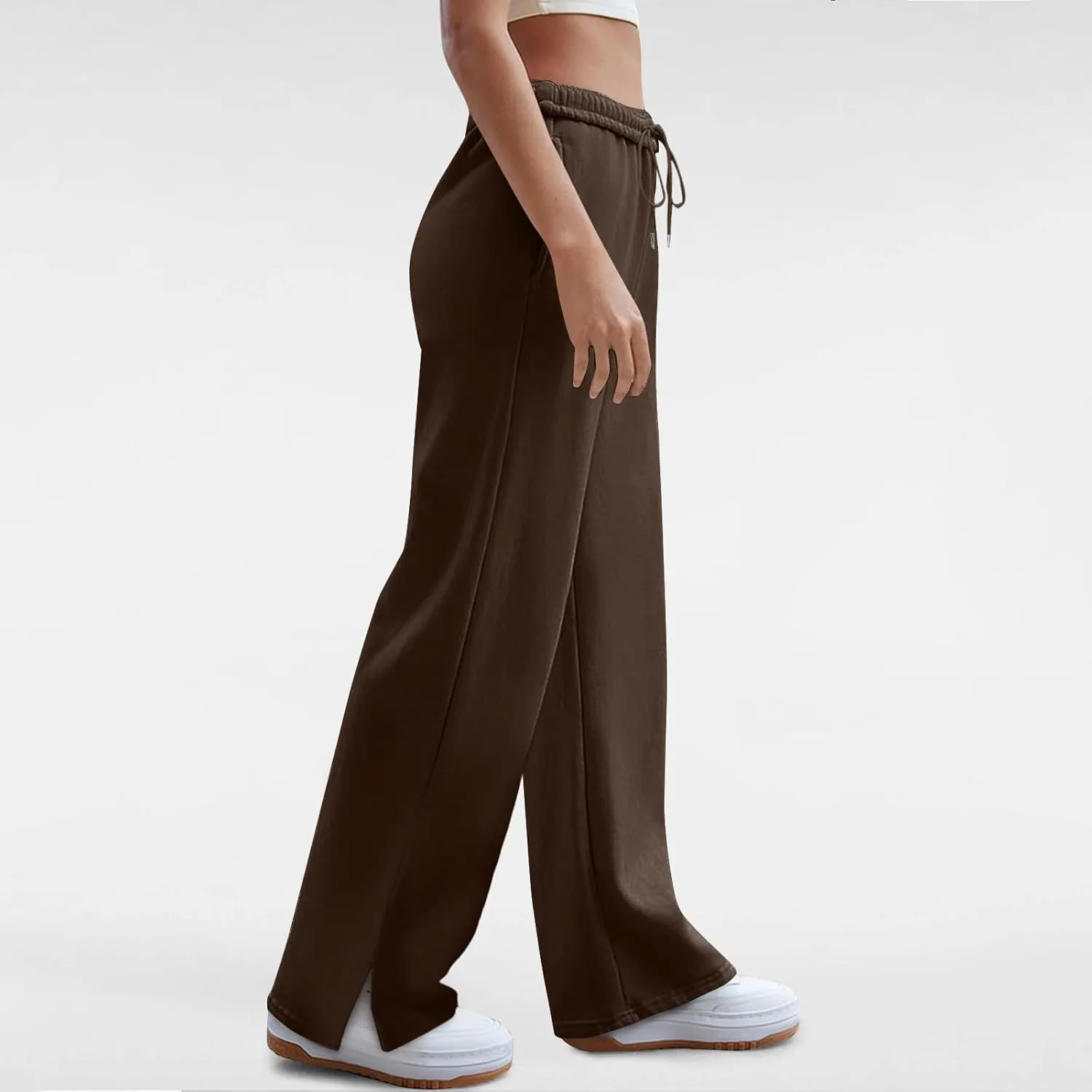 Women's Wide Leg Sweatpants Baggy Loose Sweat Pants Trendy Drawstring High Waisted Joggers Casual Trousers Pants