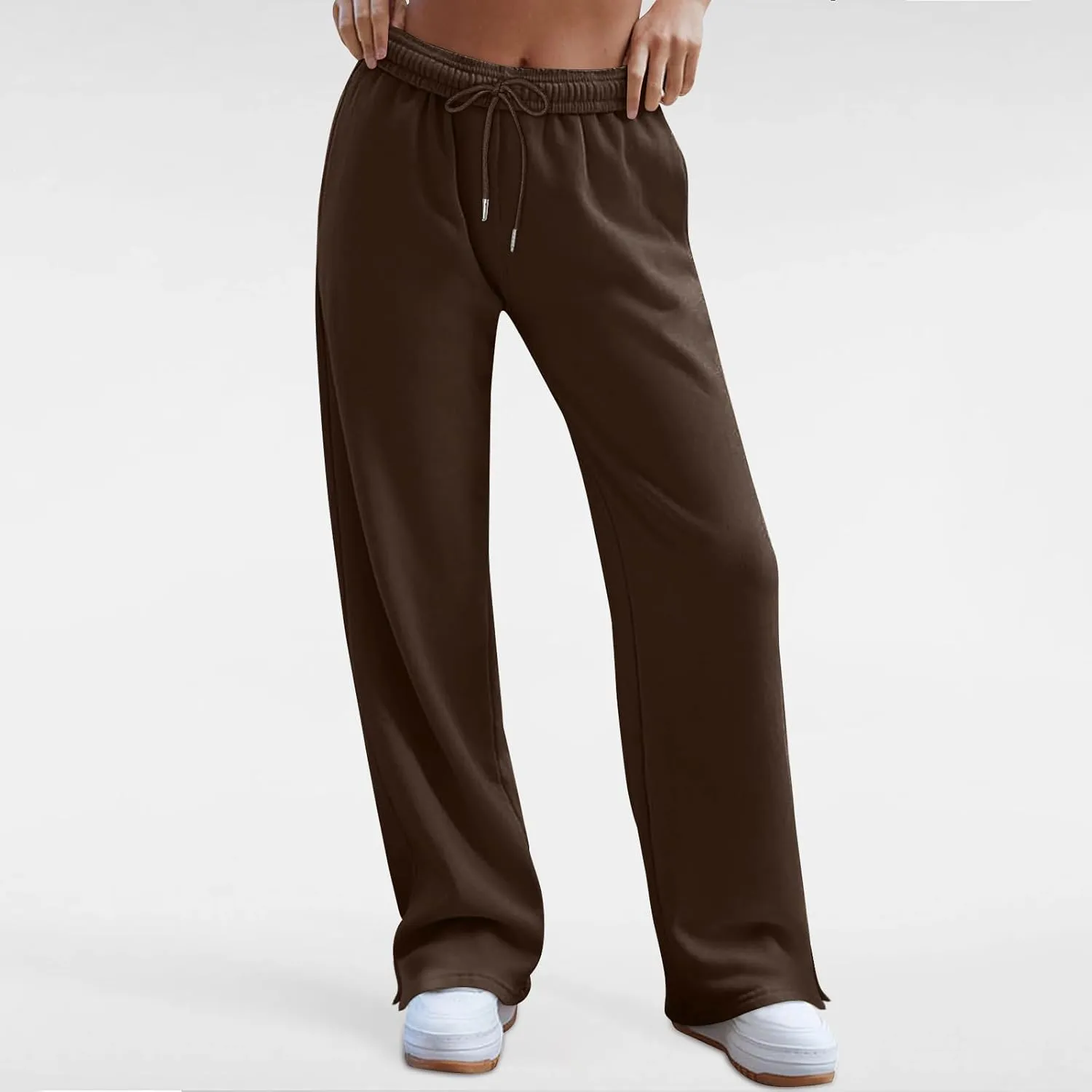 Women's Wide Leg Sweatpants Baggy Loose Sweat Pants Trendy Drawstring High Waisted Joggers Casual Trousers Pants