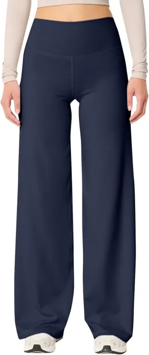 Womens Wide Leg Yoga Pants Stretch High Waist Baggy Workout Pants Tummy Control Gym Trouser Pants 2025