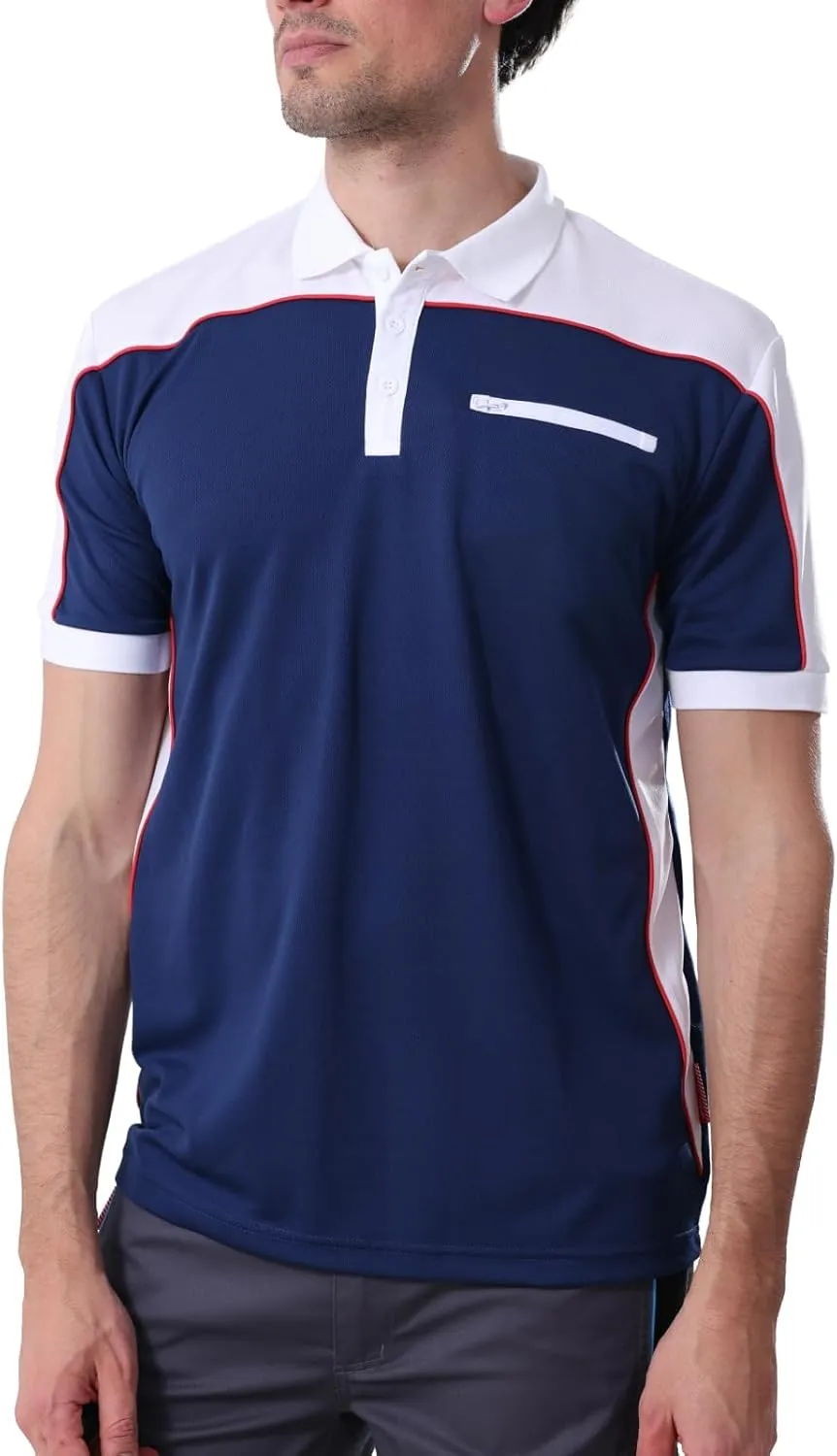 WORK IDEA Men's Polo Shirt Short Sleeve Breathable Work Shirts Golf Polo Tennis T-Shirt Tops
