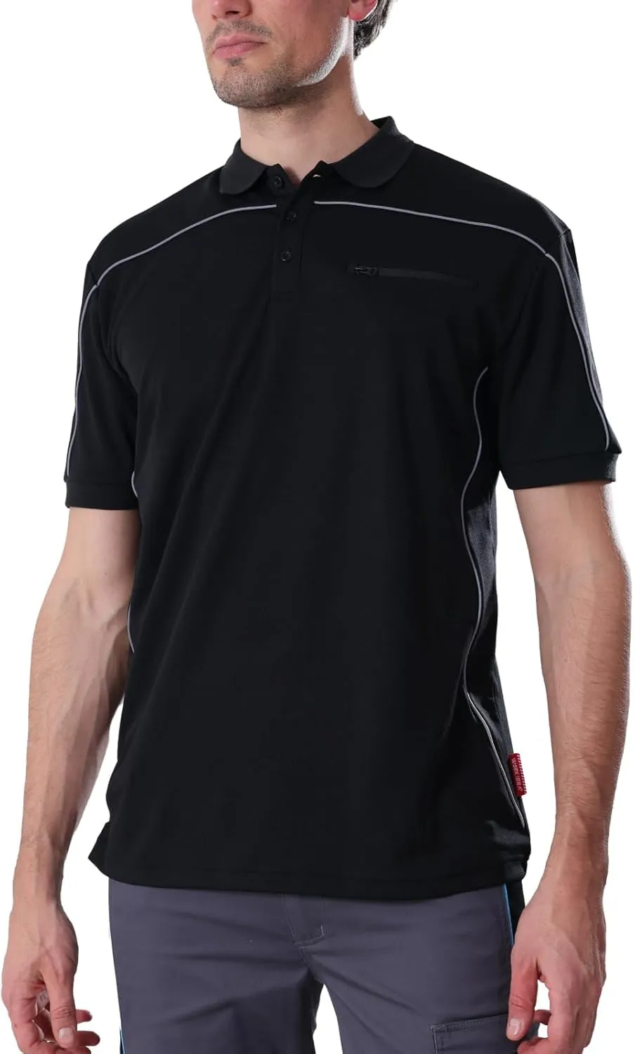WORK IDEA Men's Polo Shirt Short Sleeve Breathable Work Shirts Golf Polo Tennis T-Shirt Tops