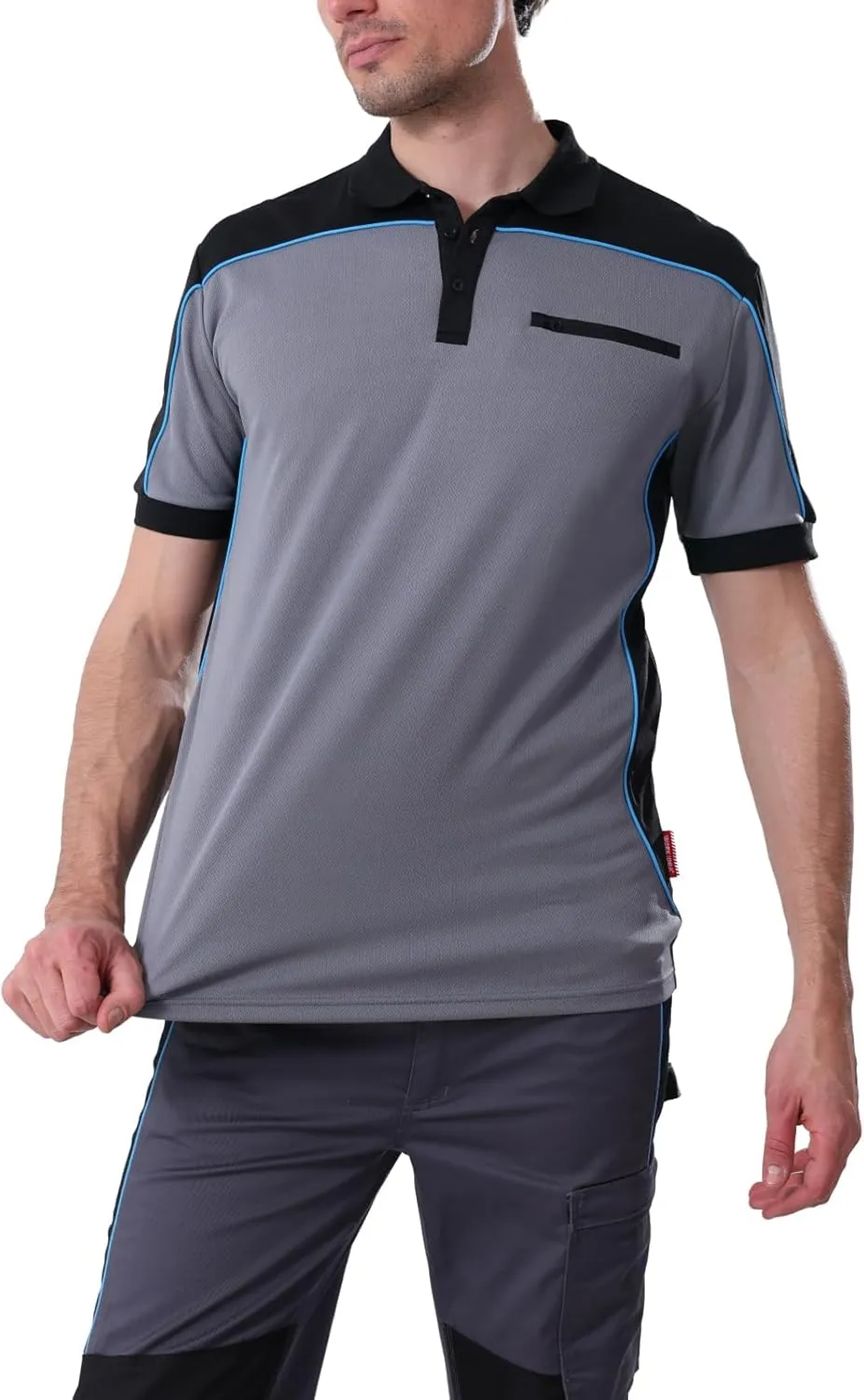 WORK IDEA Men's Polo Shirt Short Sleeve Breathable Work Shirts Golf Polo Tennis T-Shirt Tops