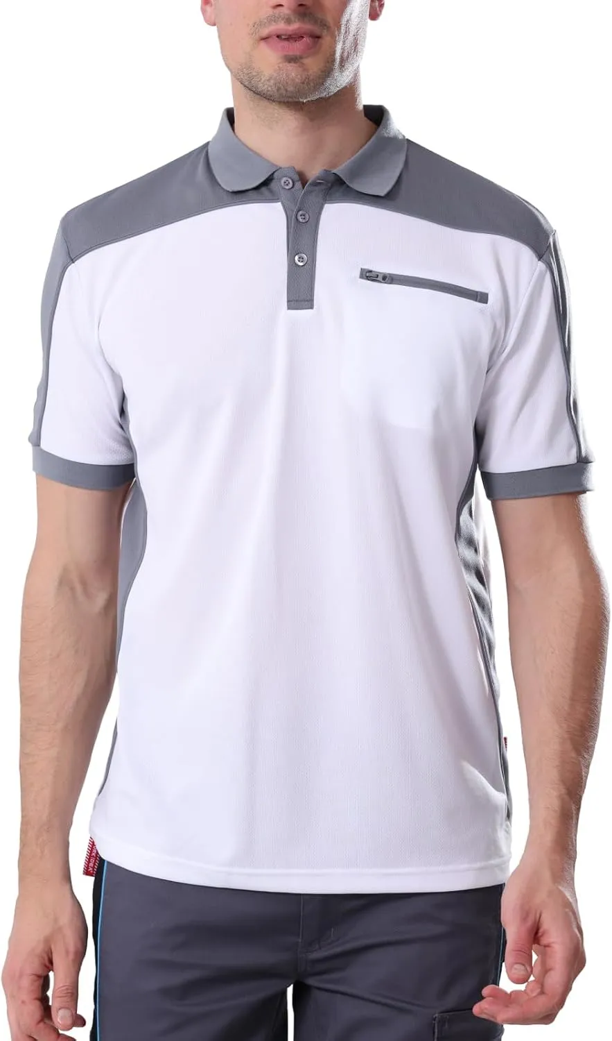 WORK IDEA Men's Polo Shirt Short Sleeve Breathable Work Shirts Golf Polo Tennis T-Shirt Tops
