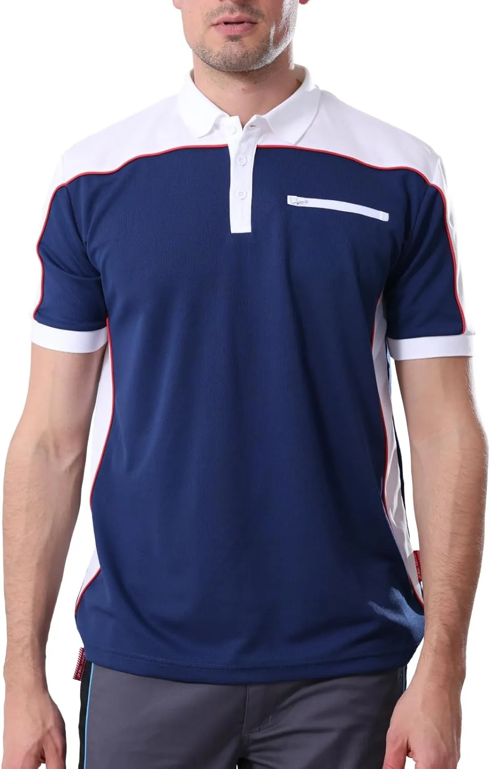 WORK IDEA Men's Polo Shirt Short Sleeve Breathable Work Shirts Golf Polo Tennis T-Shirt Tops