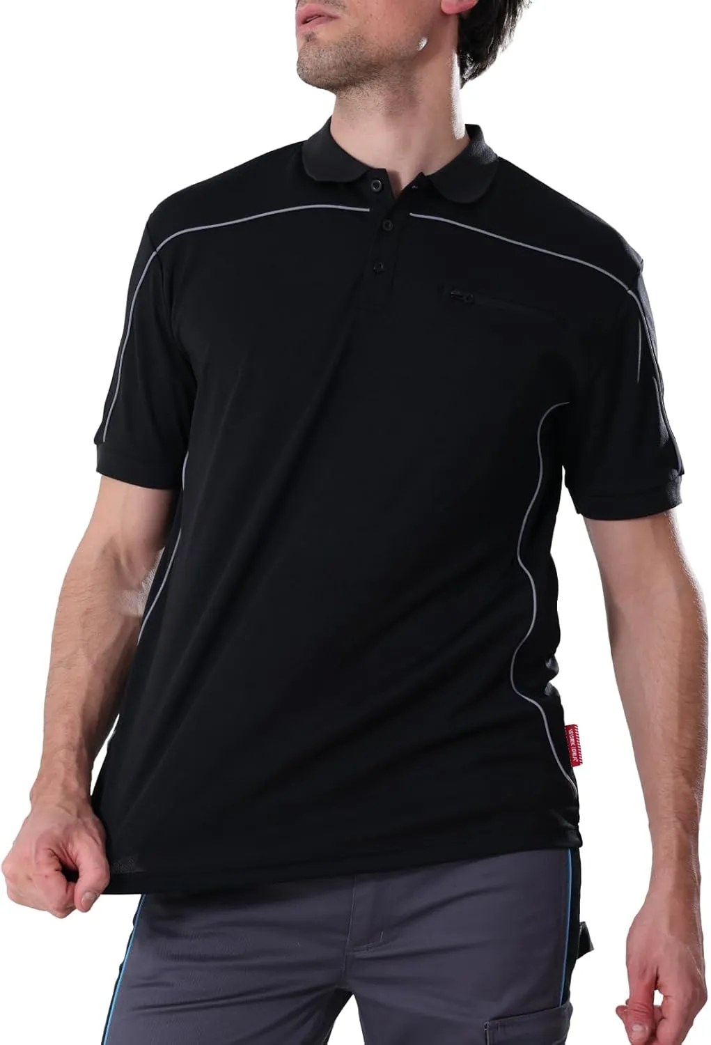 WORK IDEA Men's Polo Shirt Short Sleeve Breathable Work Shirts Golf Polo Tennis T-Shirt Tops