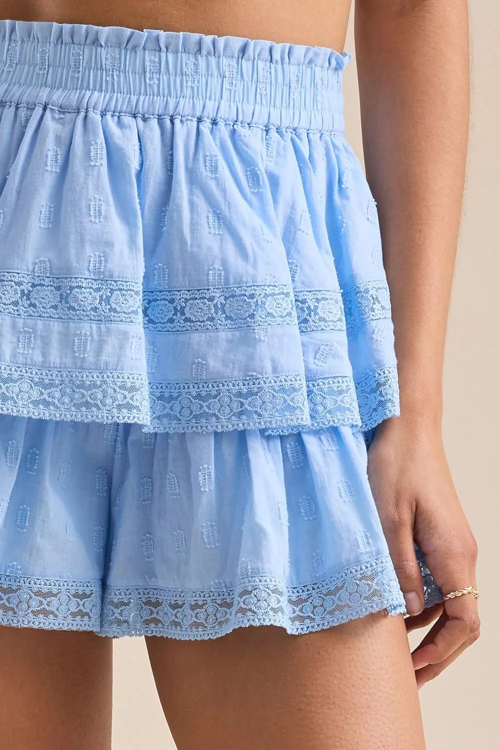 Y2K Flowy Shorts for Women Boho Lace Layered Ruffle Pleated Mini Skort Teen Girls Golf Tennis Summer Shorts