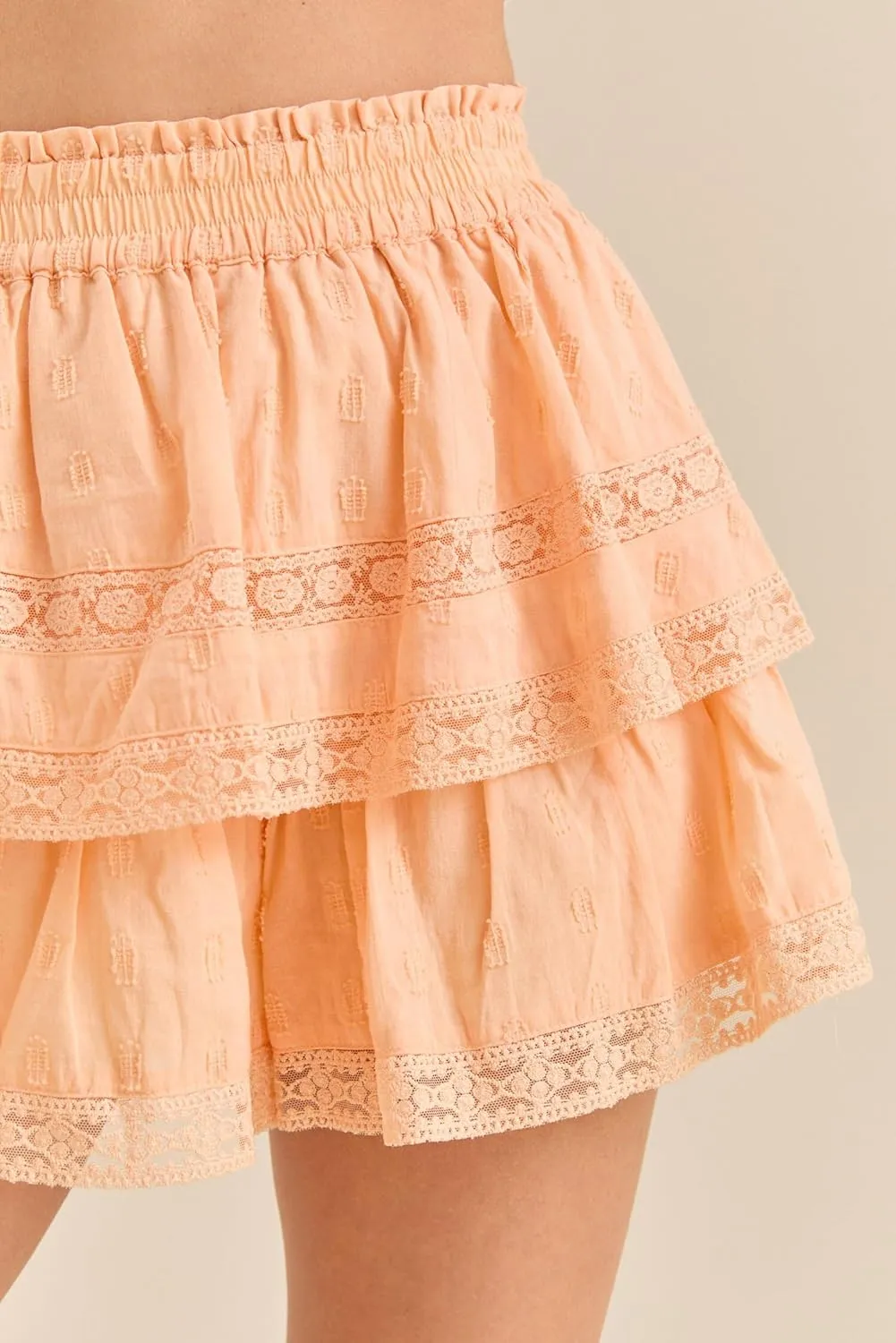 Y2K Flowy Shorts for Women Boho Lace Layered Ruffle Pleated Mini Skort Teen Girls Golf Tennis Summer Shorts