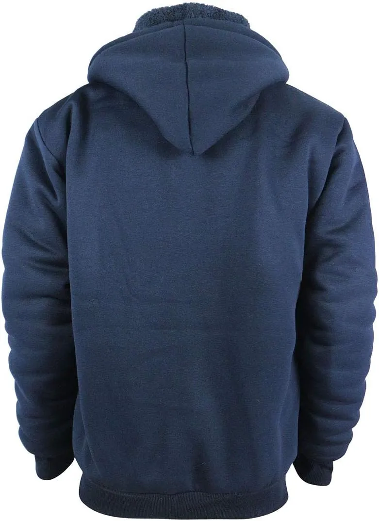 Yasumond Hoodies for Men Zipper Fleece Sweatshirt Heavy Sherpa Lined Hooded Warm Winter Coats Big Tall