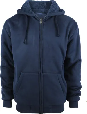 Yasumond Hoodies for Men Zipper Fleece Sweatshirt Heavy Sherpa Lined Hooded Warm Winter Coats Big Tall