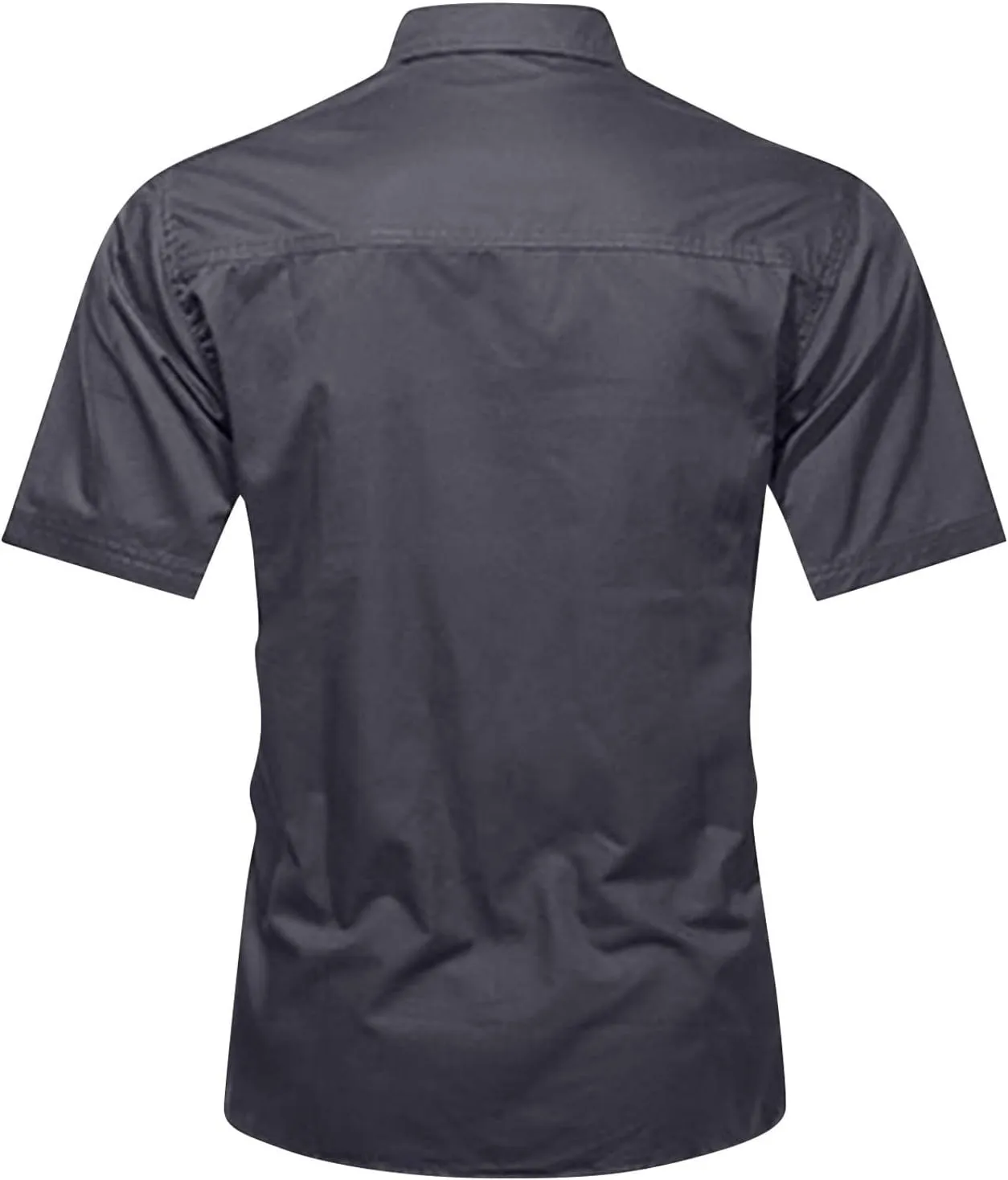 Ymosrh Men's Button Up Shirts Work Clothes Short Sleeve Cotton Shirt Work Clothes Outdoor Loose Shirt Shirts for Men