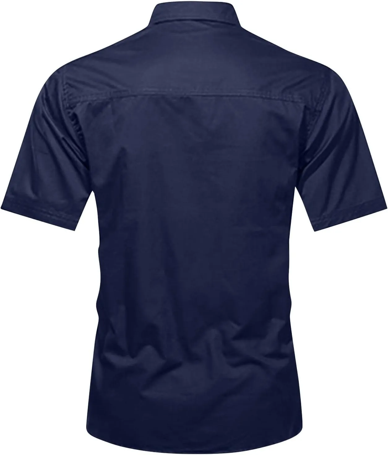 Ymosrh Men's Shirts Summer Work Clothes Short Sleeve Cotton Shirt Work Clothes Outdoor Loose Shirt Button Up Men