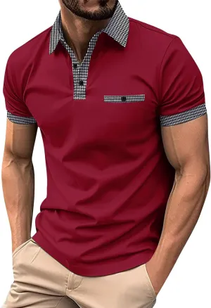 Ymosrh Men's Work Polo Shirts Short Sleeve Work Golf Polos Business Casual Collared Shirts, M-3XL