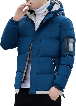 Ymosrh Winter Coats for Men Casual Zipper Pocket Down Jacket Plus Thickened Coat Jacket Tops Mens Fashion Jackets