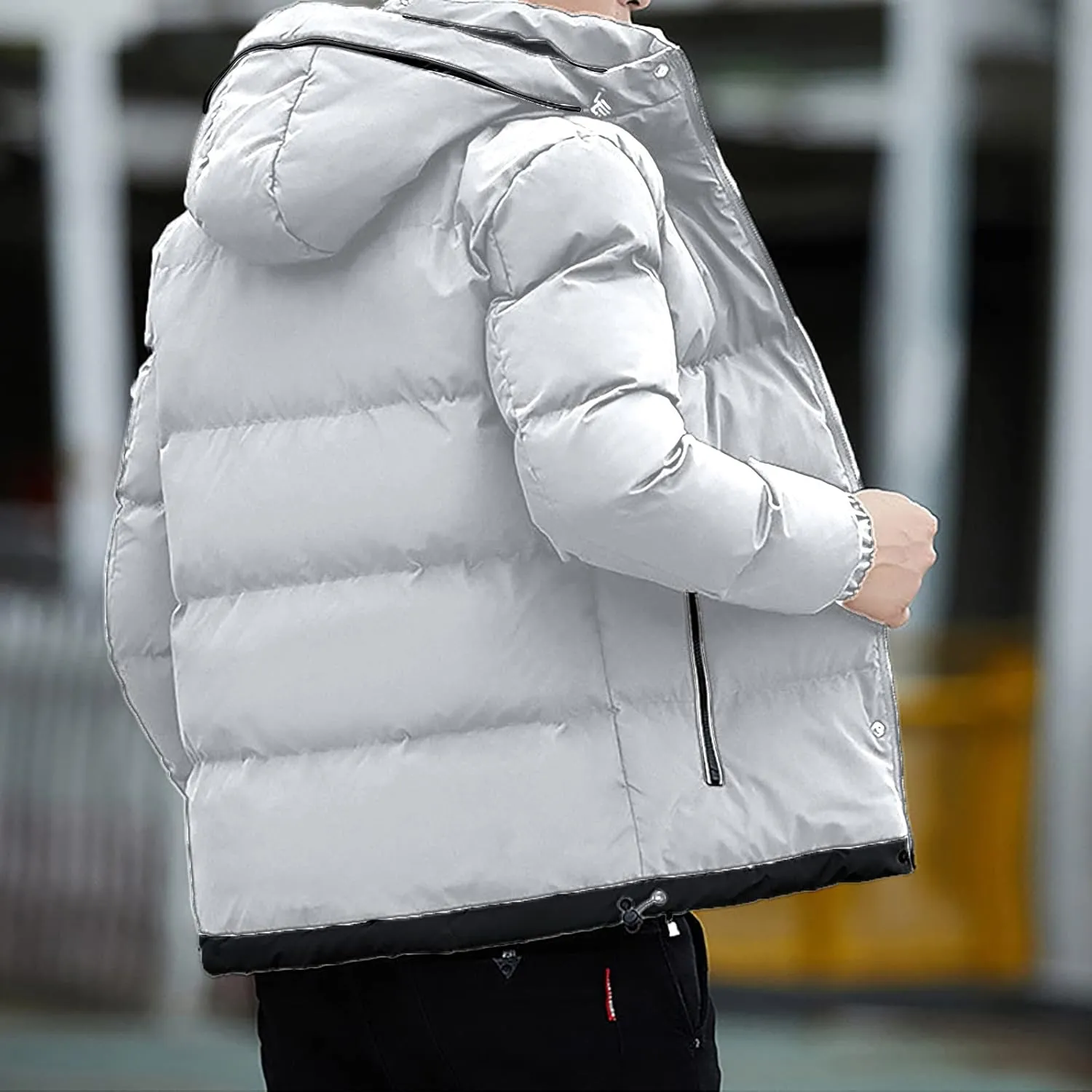 Ymosrh Winter Coats for Men Casual Zipper Pocket Down Jacket Plus Thickened Coat Jacket Tops Mens Fashion Jackets