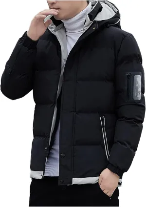 Ymosrh Winter Coats for Men Casual Zipper Pocket Down Jacket Plus Thickened Coat Jacket Tops Mens Fashion Jackets