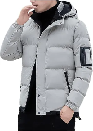 Ymosrh Winter Coats for Men Casual Zipper Pocket Down Jacket Plus Thickened Coat Jacket Tops Mens Fashion Jackets