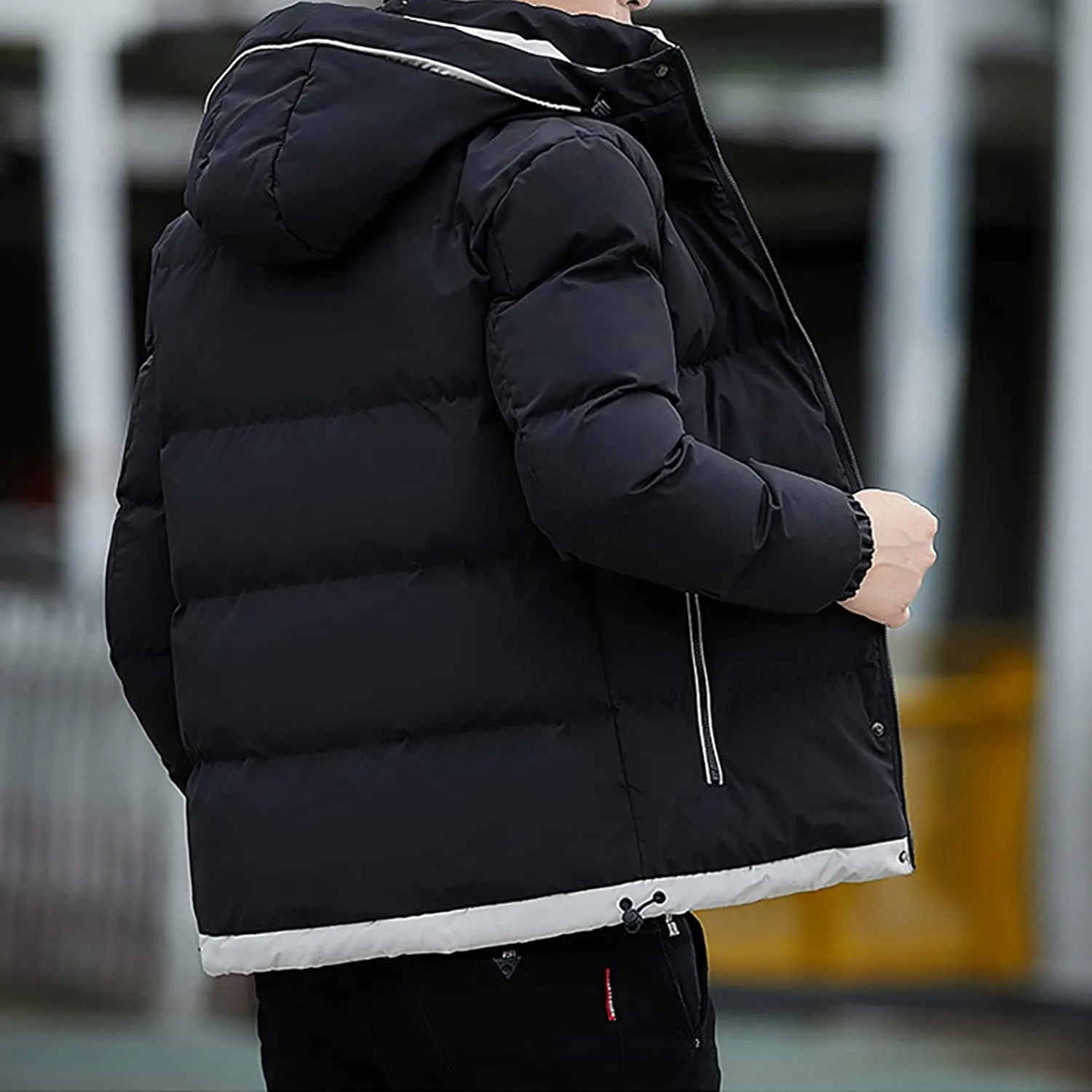 Ymosrh Winter Coats for Men Casual Zipper Pocket Down Jacket Plus Thickened Coat Jacket Tops Mens Fashion Jackets