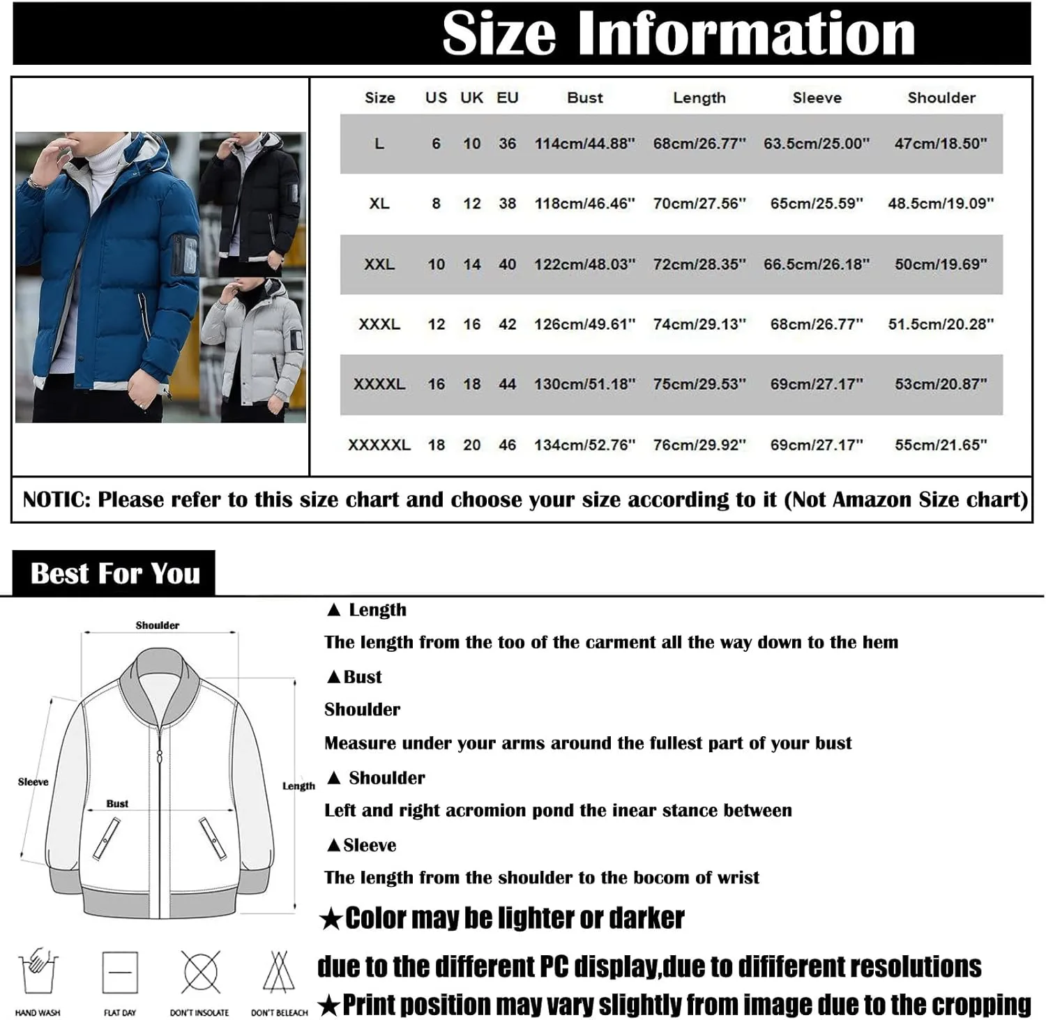 Ymosrh Winter Coats for Men Casual Zipper Pocket Down Jacket Plus Thickened Coat Jacket Tops Mens Fashion Jackets