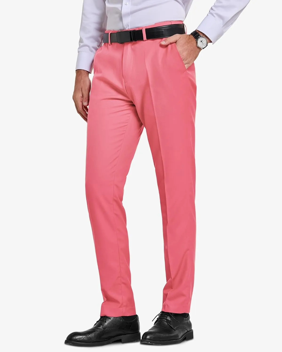 YND Men's Business Suit Pants Slim Fit Flex Flat Front Pant