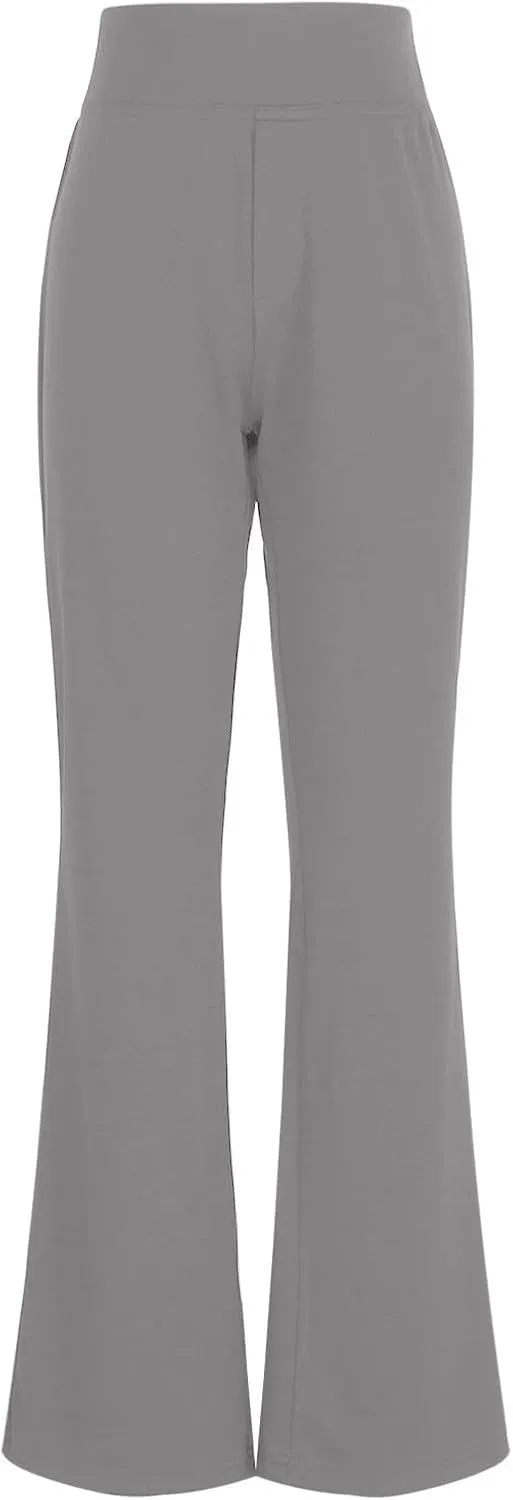 Yoga Dress Pants for Women with Pockets Business Casual High Waisted Work Pants Flare Leggings Tummy Control Slacks