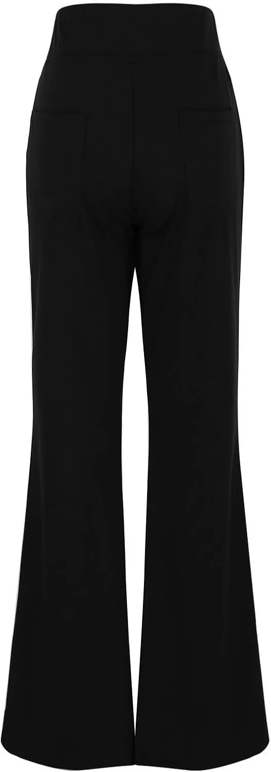 Yoga Dress Pants for Women with Pockets Business Casual High Waisted Work Pants Flare Leggings Tummy Control Slacks