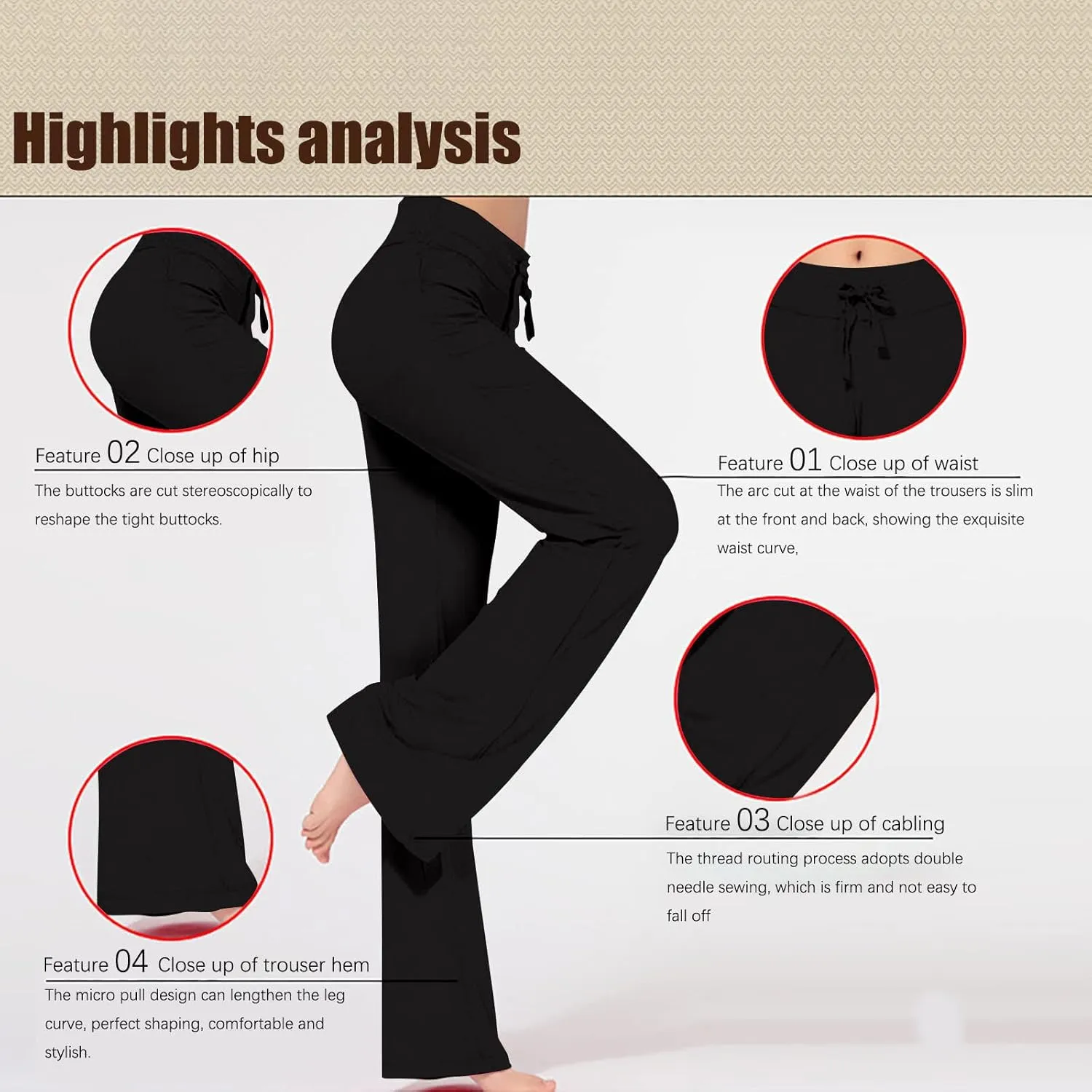 Yoga Pants Women Drawstring Elastic High Waist Wide Leg Modal Joggers Pants Comfy Pajama