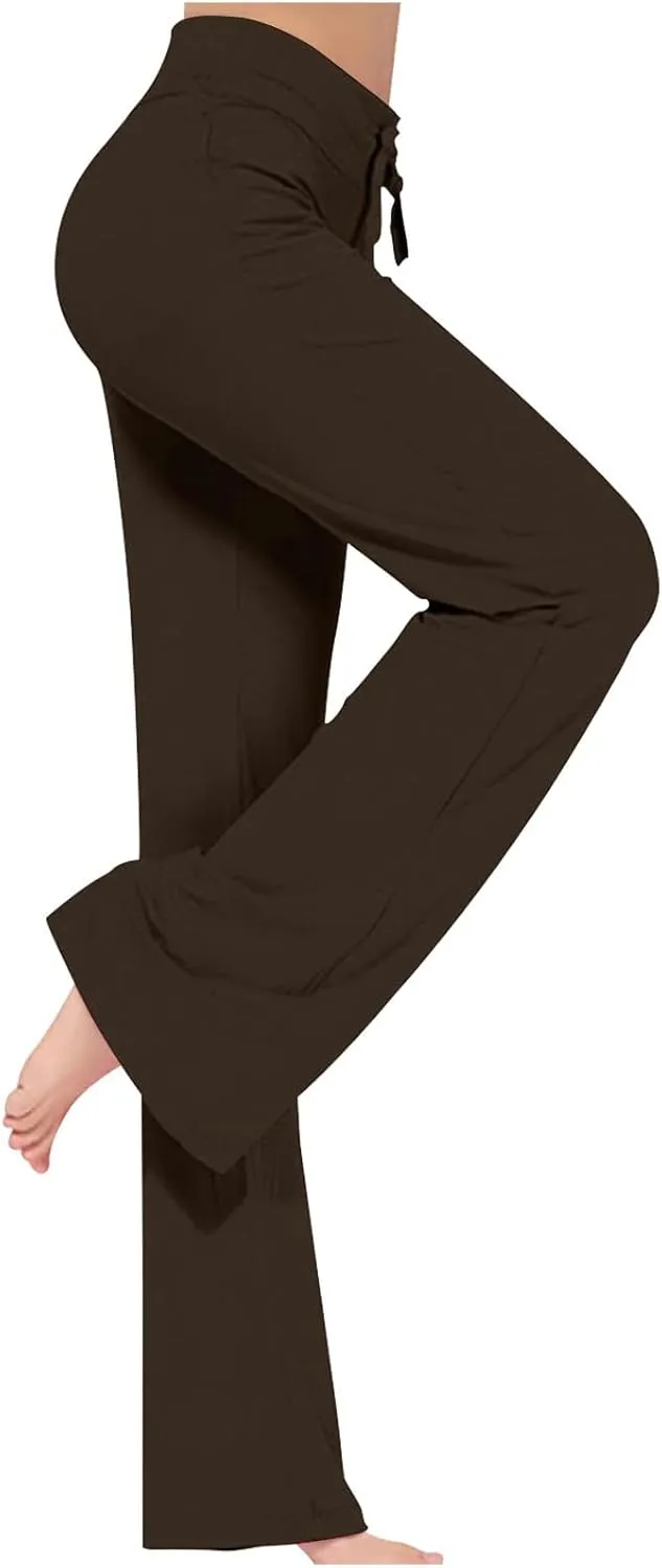 Yoga Pants Women Drawstring Elastic High Waist Wide Leg Modal Joggers Pants Comfy Pajama