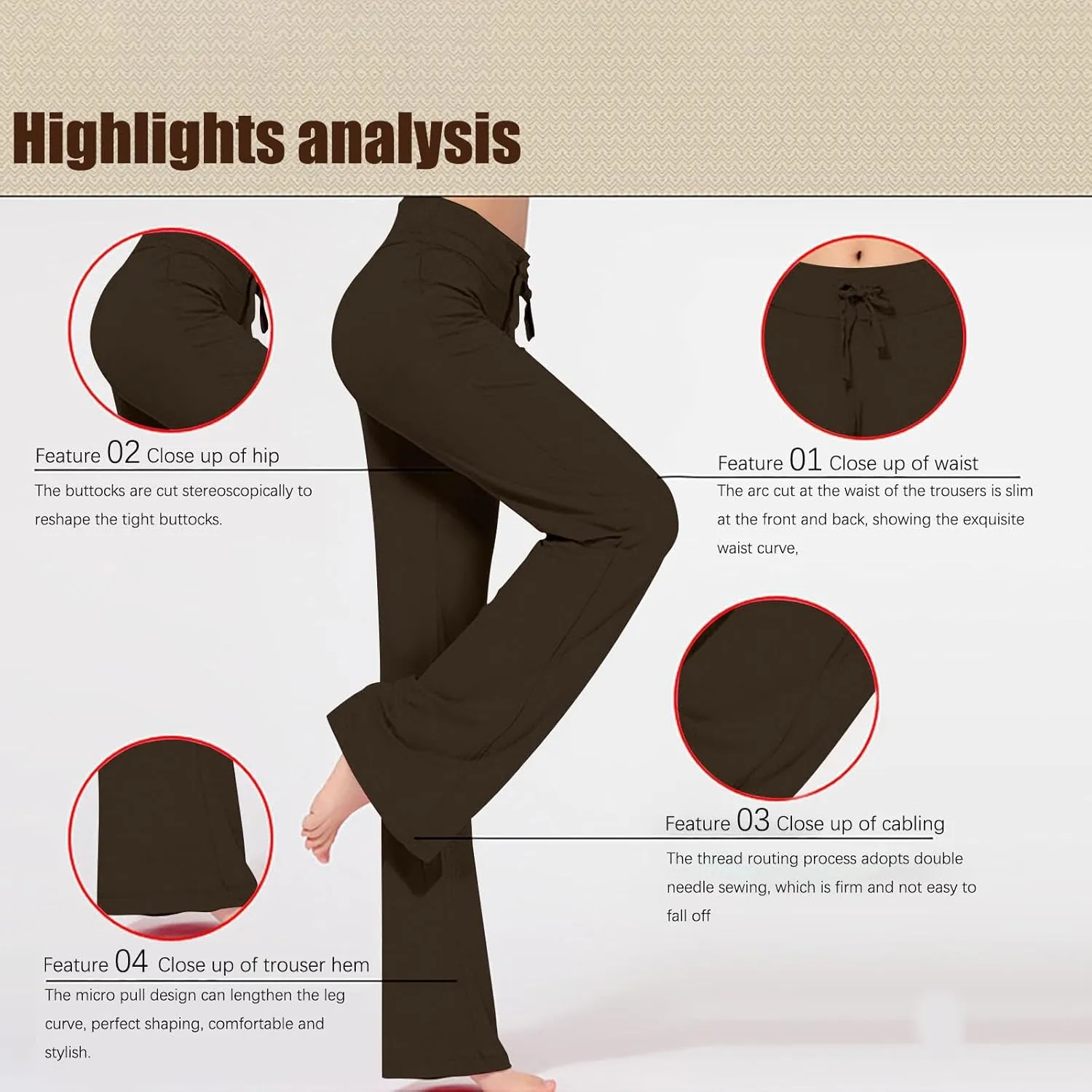 Yoga Pants Women Drawstring Elastic High Waist Wide Leg Modal Joggers Pants Comfy Pajama