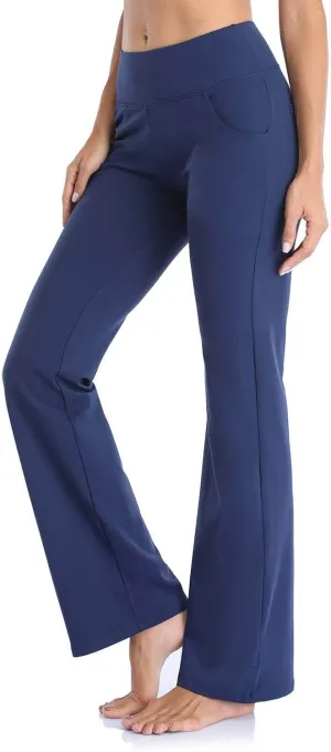Yoga Pants Women High Waisted Stretchy Palazzo Pants Casual Flare Yoga Pants with Pockets Work Pants Trousers 2025