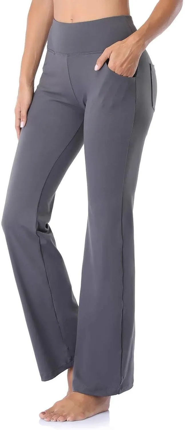 Yoga Pants Women High Waisted Stretchy Palazzo Pants Casual Flare Yoga Pants with Pockets Work Pants Trousers 2025