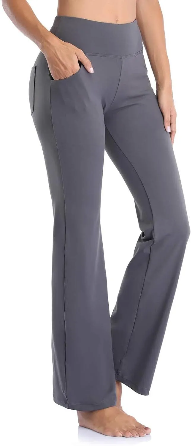 Yoga Pants Women High Waisted Stretchy Palazzo Pants Casual Flare Yoga Pants with Pockets Work Pants Trousers 2025