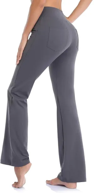 Yoga Pants Women High Waisted Stretchy Palazzo Pants Casual Flare Yoga Pants with Pockets Work Pants Trousers 2025