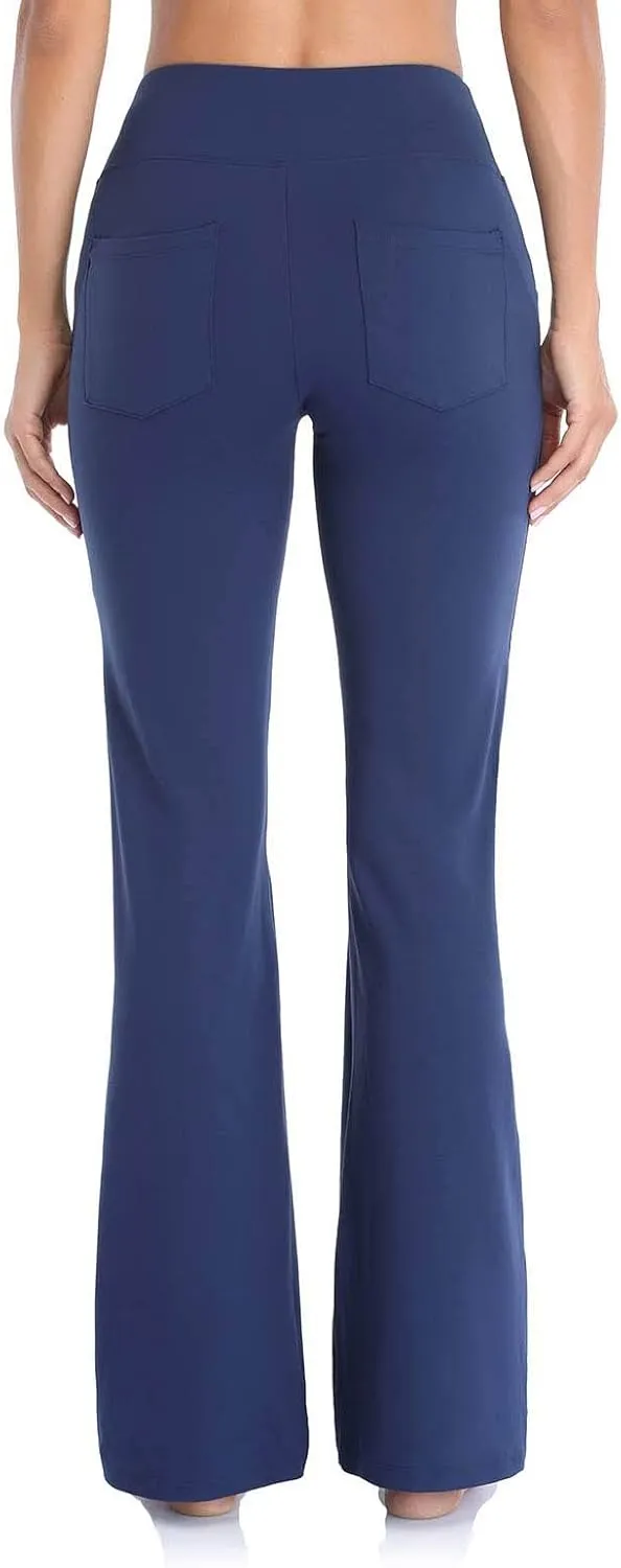 Yoga Pants Women High Waisted Stretchy Palazzo Pants Casual Flare Yoga Pants with Pockets Work Pants Trousers 2025