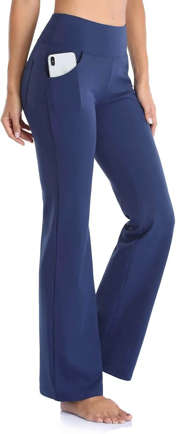 Yoga Pants Women High Waisted Stretchy Palazzo Pants Casual Flare Yoga Pants with Pockets Work Pants Trousers 2025